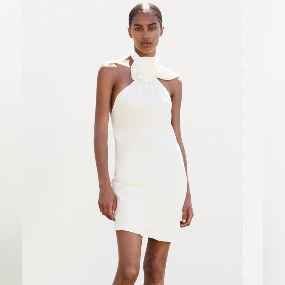 Zara Satin Effect Backless Dress
